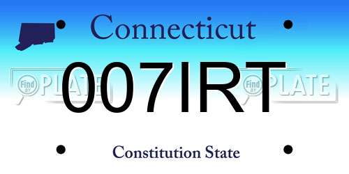 007IRT Connecticut License Plate