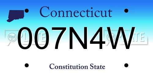 007N4W Connecticut License Plate
