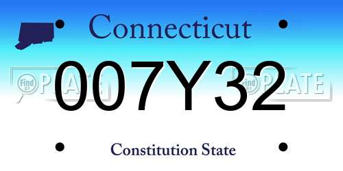 007Y32 Connecticut License Plate