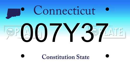 007Y37 Connecticut License Plate