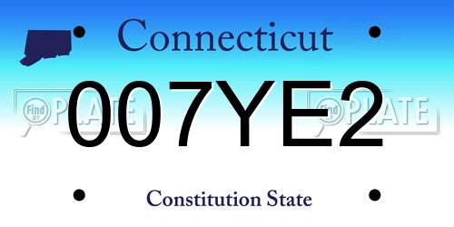 007YE2 Connecticut License Plate