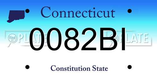 0082BI Connecticut License Plate