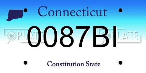0087BI Connecticut License Plate