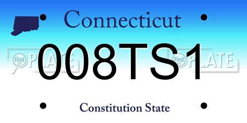 008TS1 Connecticut License Plate