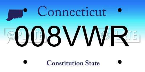 008VWR Connecticut License Plate
