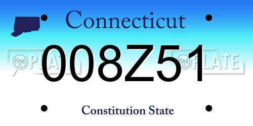008Z51 Connecticut License Plate