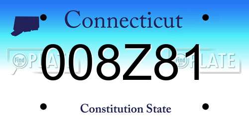 008Z81 Connecticut License Plate