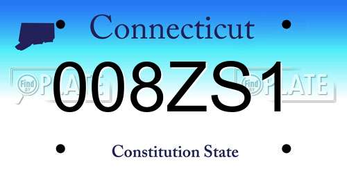 008ZS1 Connecticut License Plate