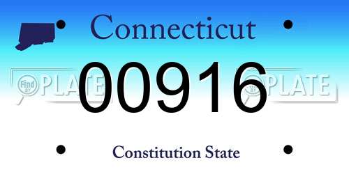 00916 Connecticut License Plate