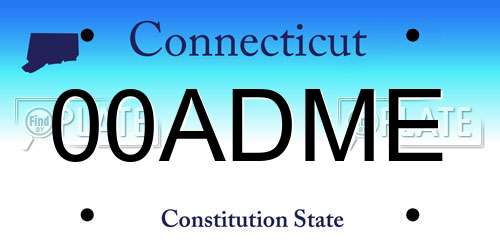 00ADME Connecticut License Plate