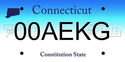 00AEKG Connecticut License Plate