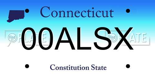 00ALSX Connecticut License Plate
