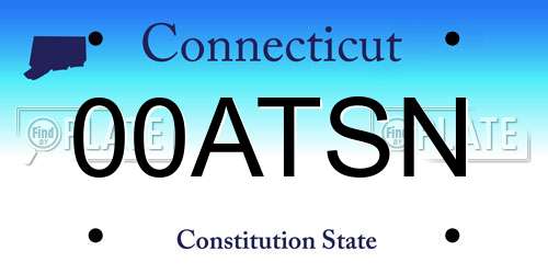 00ATSN Connecticut License Plate