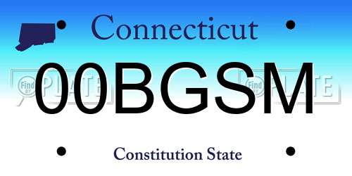 00BGSM Connecticut License Plate