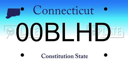 00BLHD Connecticut License Plate