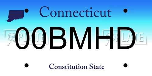 00BMHD Connecticut License Plate