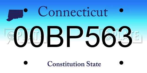 00BP563 Connecticut License Plate