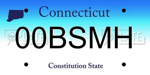 00BSMH Connecticut License Plate