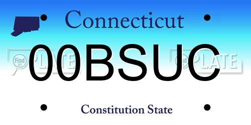 00BSUC Connecticut License Plate