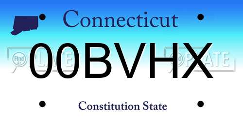 00BVHX Connecticut License Plate