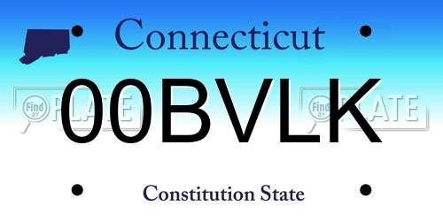 00BVLK Connecticut License Plate