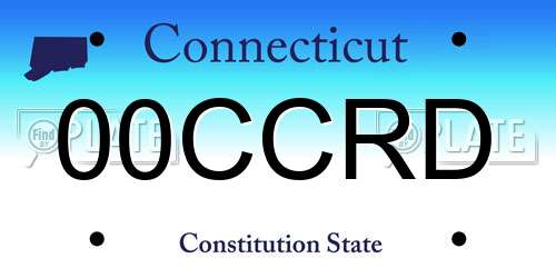 00CCRD Connecticut License Plate