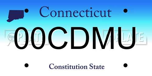 00CDMU Connecticut License Plate
