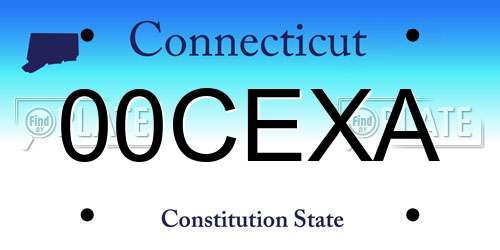 00CEXA Connecticut License Plate