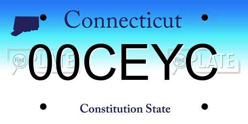 00CEYC Connecticut License Plate