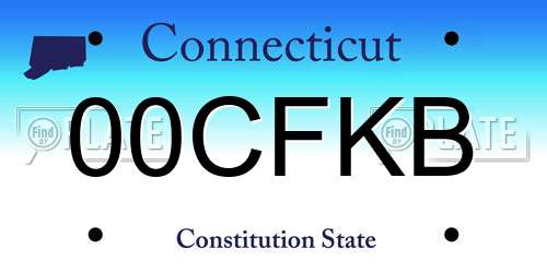00CFKB Connecticut License Plate