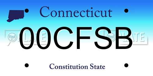 00CFSB Connecticut License Plate