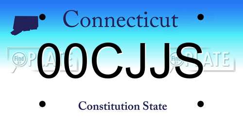 00CJJS Connecticut License Plate