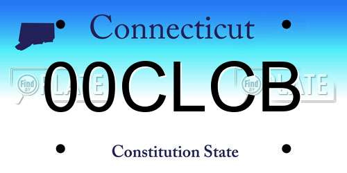 00CLCB Connecticut License Plate