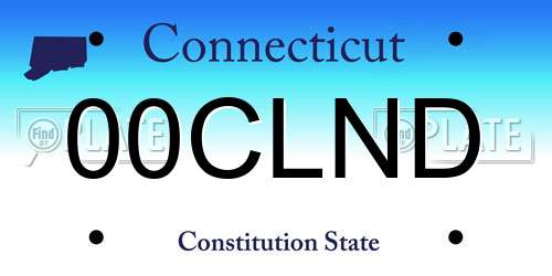 00CLND Connecticut License Plate