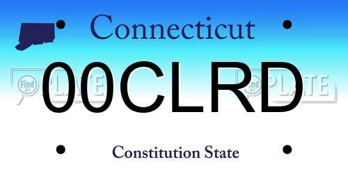 00CLRD Connecticut License Plate