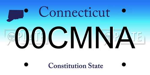 00CMNA Connecticut License Plate