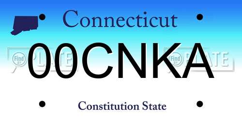 00CNKA Connecticut License Plate