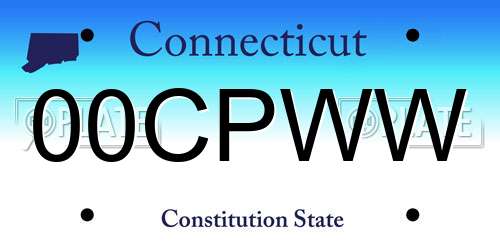 00CPWW Connecticut License Plate
