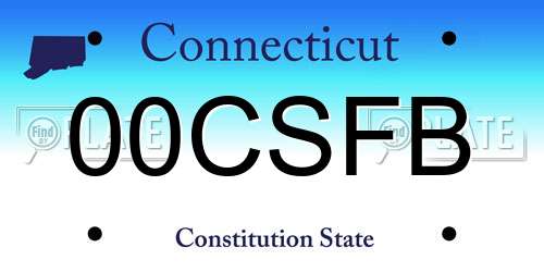00CSFB Connecticut License Plate