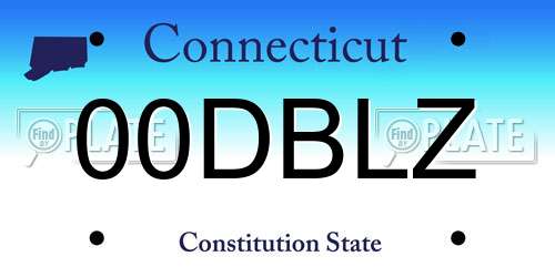 00DBLZ Connecticut License Plate