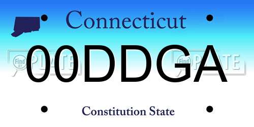 00DDGA Connecticut License Plate