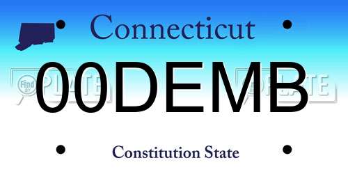 00DEMB Connecticut License Plate