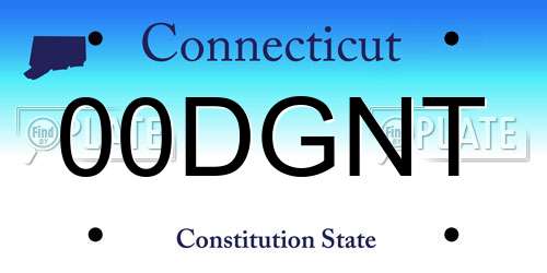 00DGNT Connecticut License Plate