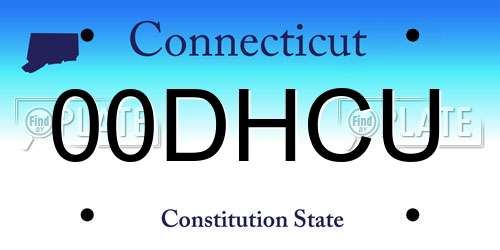 00DHCU Connecticut License Plate
