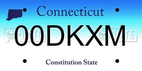 00DKXM Connecticut License Plate