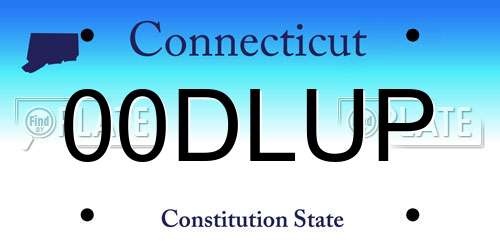 00DLUP Connecticut License Plate