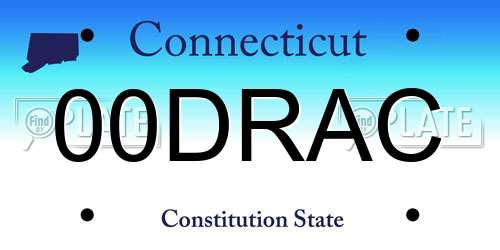 00DRAC Connecticut License Plate