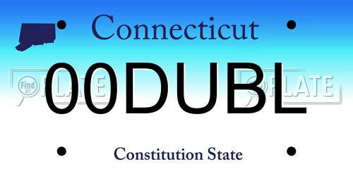 00DUBL Connecticut License Plate