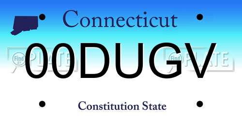 00DUGV Connecticut License Plate