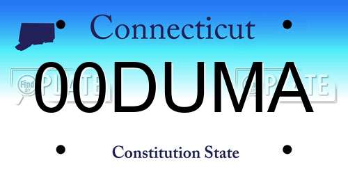 00DUMA Connecticut License Plate